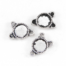Zawieszka Łącznik pod Kaboszon Stop Metalu 15x11mm Wewnątrz 8x3mm Otwór 2mm Kolor: Antyczne srebro 5szt (2WB26159)