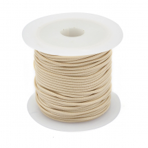 Sznurek Woskowany, Korea, Poliester, Kolor: Beżowy, 1mm, około 10m/szpula (2WB26616)