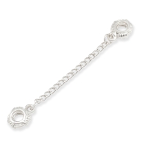 Łańcuszek Zabezpieczający z Modułowym Koralikiem typu Rondelle, Metalowy 10x8mm Długość łańcuszka około 60mm Platyna 1szt (2WB26727)