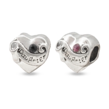 Koraliki Modułowe Charms Stop Metalowy i Cyrkonie, Antyczne Srebro 12х12х10mm, 2szt (2WB27203)