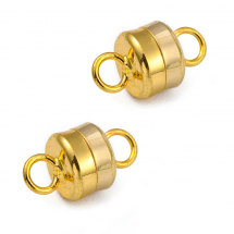 Zapięcie Magnetyczne, Mosiądz, Krążek, 11х6mm, Otwór 1mm, Kolor: Złoto, 2szt (2WB26696)