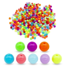 Намистини Акрил Флуоресцентні, Круглі, Мікс, 6мм, Отвір 1.5мм, близько 375шт/50г, (2WB27435)