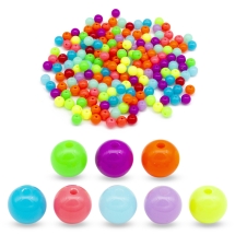 Koraliki Akrylowe, Fluorescencyjny Okrągłe, Mix, 8mm, 50g~165szt (2WB27441)