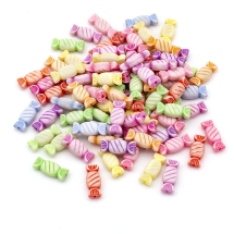 Koraliki Akrylowe, Cukierki, Styl Kraft, Mix, 7x15x5mm, 115szt/50g (2WB27499)