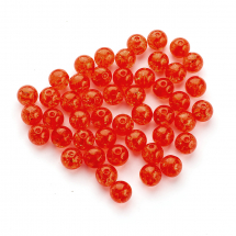 Koraliki Akrylowe Crackle, Przeźroczyste, Okrągłe, Czerwony, 10mm, 40szt / 25 g (2WB27504)