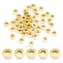 Намистини-Розділювачі Сплав, Форма Пончик, Античне Золото, 6х2мм, Отвір 2.5мм, (2WB27703)