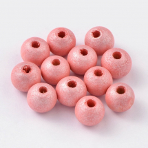 Koraliki Drewniane Barwione 8mm Kolor: Różowy 150szt/25g (2WB27804)