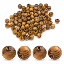 Koraliki Drewniane Naturalny, Okrągły, Barwiony, Brązowy, 10x9mm, 68szt/25g (2WB27832)