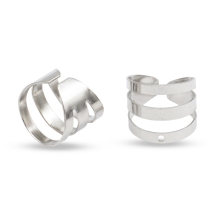 Klipsy Podstawa z Otworem Mosiądz 9.5x2-9mm Otwór 1mm Kolor: Platynowy 2szt (2WB27963)