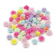 Намистини Акрил Непрозорі, Квітка, Мікс, 13х8мм, Отвір: 2мм, близько 110шт/50г, (2WB28169)