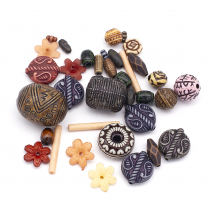 Koraliki i Wisiorki Akrylowe, Styl Antyczny, Mix, 6-22x6-10x3-12mm, 30szt/25g (2WB28174)