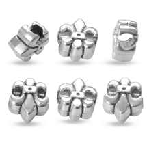 Шарми Євронамистини Металеві, Квітка, Колір: Античне Срібло, Розмір: 13х11.5х7.5мм, Отвір 4.5мм, (2WB28184)