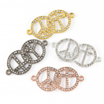 Zawieszka Łącznik Metaliczne Stopy i Cyrkonie 44x21x3mm Otwór 2mm Kolor: Mix Kolorów 2szt (2WB28198)