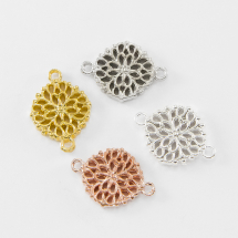 Zawieszka Łącznik Stop Metalu 13x18x2mm Otwór 1mm Kolor: Mix Kolorów 4 szt (2WB28199)