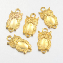 Zawieszka Łącznik Stop Metalu 26x13x4mm Otwór 3mm na Cyrkonie 1-2mm Kolor: Złoty 4szt (2WB28217)