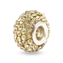 Koraliki Modułowe Charms Żywica i Cyrkonie Klasa A, Bladożółty 15х10mm, 1szt (2WB29567)