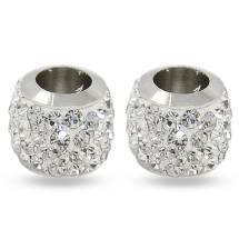 Koraliki Modułowe Charms Mosiądz, Glina i Cyrkonie Klasa A, Kryształ 8.5х7.5mm, 2szt (2WB29581)