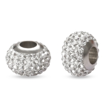 Koraliki Modułowe Charms Glina i Cyrkonie Klasa A, Kryształ 13х9mm, 2szt (2WB29595)