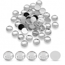 Dżety Kaboszony Akryl Fasetowany Okrągły Płaski 10x3.5mm Kolor: Bezbarwny 50szt (2WB29030)
