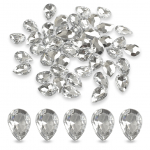 Dżety Kaboszony Rivoli, Akrylowe , Fasetowany, Bezbarwny, 14x10x4mm, 50szt (2WB29046)