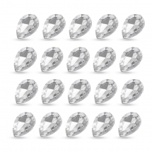 Dżety Kaboszony Rivoli, Akrylowe , Fasetowane, Bezbarwny, 18x13x5mm, 20szt (2WB29048)