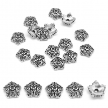 Nakładki na Koraliki Stop Metalowy 10x4mm Kolor: Antyczne Srebro 20szt/opakowanie (2WB29196)