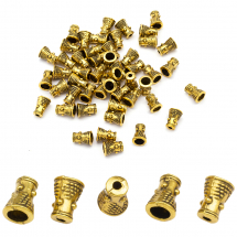 Конус Шапочки для Бусин, Металеві, Колір: Античне Золото, Розмір: 8х6х6мм, Отвір 2мм, (2WB29204)