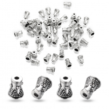 Конус Шапочки для Бусин, Металеві, Колір: Античне Срібло, Розмір: 8х6х6мм, Отвір 2мм, (2WB29205)