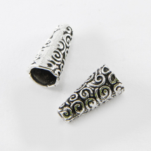 Конус Шапочки для Бусин, Металеві, Колір: Античне Срібло, Розмір: 18х9мм, Отвір 2мм, (2WB29215)