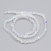 Koraliki Imitacja Kryształu Austriackiego Klasa AA, Szklane, Bicone, Benzynowe, 4x4mm, około 88szt/30cm/nić (2WB31053)