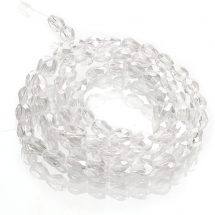 Намистини Скляні Крапля АВ-Покриття Гранені, Прозорі, 7х5мм, Отвір 1мм, близько 62шт/43см/нитка, (2WB30845)