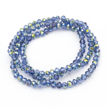 Koraliki Szklane Galwanizacja Fasetowane 4x3mm 140szt/42cm/sznur (2WB30863)