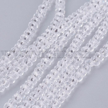 Koraliki Szklane Fasetowany Bezbarwny 3x2mm 137szt/32сm/sznur (2WB30969)