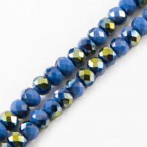 Koraliki Szklane Galwanizacja Fasetowane, 8x6mm 72szt/44cm/sznur (2WB31084)