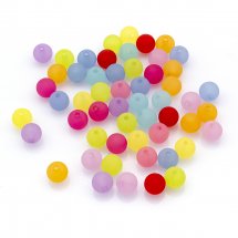 Koraliki Akrylowe Przezroczyste, Matowe, Okrągłe, Mix, 8mm, 90szt / 25g (2WB30285)