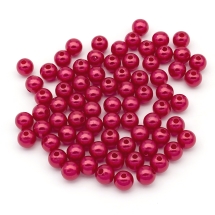 Koraliki Imitacja Perła, Akrylowe, Lśniący, Kolor: Czerwony, 8x7.5mm, około 95szt / 25g (2WB30214)