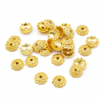 Шапочки для Бусин Металеві, Круглі, Колір: Золото, Розмір: 11х3.5мм, Отвір 2мм, (2WB30382)