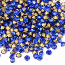 Dżety Cyrkonie Rivoli Szklane Stożkowe, Klasa A, Szafir, 2mm, 144szt (2WB30539)