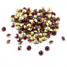 Dżety Cyrkonie Rivoli Szklane Stożkowe, Klasa A, Siam, 3.9mm, 144szt (2WB30596)