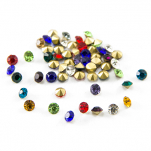 Dżety Cyrkonie Rivoli Szklane Stożkowe, Klasa A, Mix kolorów, 3.4mm, 144szt (2WB30645)