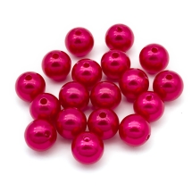 Перли Намистини Акрилові, Глянцеві, Круглі, Колір: Червоний, Розмір: Діаметр 14мм, Отвір 2.3мм, близько 18шт/25г, (2WB30250)