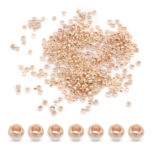 Koraliki Zaciskowe, Stopery Crimp, Mosiądz, Rondel, Różowe Złoto, 2x1.2mm, Otwór 1.2mm, około 330szt/5g, (2WB30292)