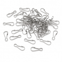 Замочок для Брелоків та Ключів Залізний, Платина, 20х8х2мм, Внутрішній діаметр 19х6мм, (14WB5283)