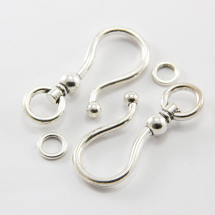 Zapięcie Hak z Pierścieniem Stop Metalu 38x16x8mm Otwór 5mm Kolor: Antyczne Srebro 5szt (14WB5133)