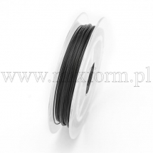 Linka Jubilerska Stalowa, Powłoka Nylonowa do Rękodzieła, Czarny, 0.45mm, 10m/szpula (14WB5497)