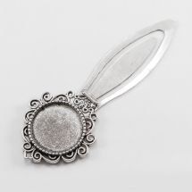 Baza Zakładka do Książki pod Cabochon Stop Metalowy 81x31x4mm Kolor: Antyczny Srebro 1szt (14WB6348)