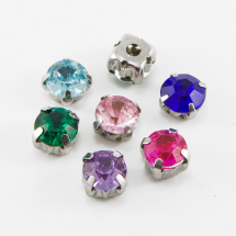 Dżety do Przyszycia w Koszyczku Akryl i Mosiądz 8x8x6mm Kolor: Mix Kolorów 10szt (14WB6284)