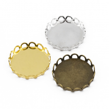 Oprawa pod Kaboszon Okrągły Mosiądz 18mm Kolor: Mix Kolorów 5szt (14WB6214)