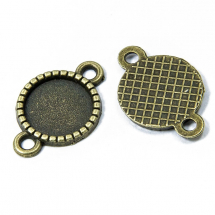 Zawieszka Łącznik pod Kaboszon Stop Metaliu 19x12.5x2mm Wewnątrz 10mm Otwór 2mm Kolor: Brązowy 20szt (14WB6218)