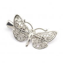 Spinka Mosiądz i Stop Metali 43x25x10mm Kolor: Platynowy 5szt (14WB6008)